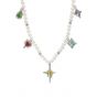 Colorful Irregular Round Heart Oval Square Waterdrop CZ Shell Pearls 925 Sterling Silver Necklace