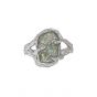 Fashion Irregular Epoxy Shining Lake Tree Branch 925 Sterling Silver Adjustable Ring