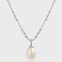Women Waterdrop Natural Pearl 925 Sterling Silver Necklace
