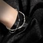 Simple Geometry Oval Beads 925 Sterling Silver Bracelet