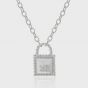 Casual Twisted Border Number 39 Lock 925 Sterling Silver Stacker Necklace