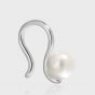 Women Round Shell Pearl 925 Sterling Silver Non-Pierced Earring(Single)