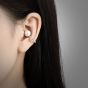 Women Round Shell Pearl 925 Sterling Silver Non-Pierced Earring(Single)