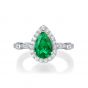 Party Waterdrop Created Green Jade CZ 925 Sterling Silver Adjustable Ring