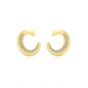 Honey Moon CZ Letter C Shape 925 Sterling Silver Stud Earrings
