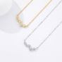 Office Round CZ Irregular Wave 925 Sterling Silver Necklace