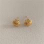 Holiday Ocean Shell Conch 925 Sterling Silver Stud Earrings