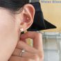 Cute Mini Round Shell Pearls Heart 925 Sterling Silver Stud Earrings