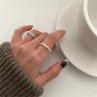 Fashion Double Layers Twisted Cross 925 Sterling Silver Adjustable Ring