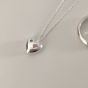 Honey Moon Green Pink Geometry CZ Heart 925 Sterling Silver Necklace