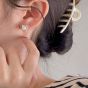 Geometry Irregular Suqare Round Mini Shell Pearl 925 Sterling Silver Stud Earrings