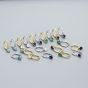 Minimalism Colorful Drop Round CZ 925 Sterling Silver Hoop Earrings