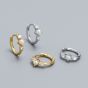 Simple Round Shell Pearls CZ 925 Sterling Silver Hoop Earrings