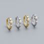 Simple Round Shell Pearls CZ 925 Sterling Silver Hoop Earrings