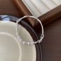 Women Round Shell Pearls Bamboo Joint 925 Sterling Silver Bracelet
