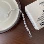 Women Round Shell Pearls Bamboo Joint 925 Sterling Silver Bracelet