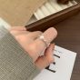 Casual Round Shell Pearl Silvers Fragments 925 Sterling Silver Adjustable Ring