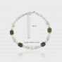 Elegant Natural Green Cylinder Stone Round Pearls 925 Sterling Silver Bracelet