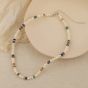 Resort Wind Colorful Stone of Natural Pearl 925 Sterling Silver Necklace