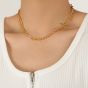 Simple Hollow Wave Oval Natural Pearl Chain 925 Sterling Silver Necklace