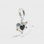 Fashion Black and white love heart CZ Colorful 925 Sterling Silver Dangling Earrings