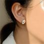 Simple Geometry Oval 925 Sterling Silver Stud Earrings