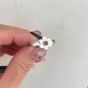 Holiday Cute Flower Girls 925 Sterling Silver Adjustable Ring