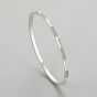 Simple Micro Setting CZ 925 Sterling Silver Open Bangle