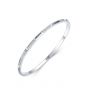 Simple Micro Setting CZ 925 Sterling Silver Open Bangle