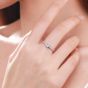 Simple Four Claws Round CZ 925 Sterling Silver Ring
