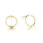 14K Gold Plated S925 Sterling Silver Jewelry Fashion Simple Circle Women's Earstuds Earrings
