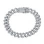 Men's Fashion Cubic Hollow Chain 925 Sterling Silver Bracelet