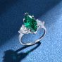Masculine 8*16mm Green CZ 925 Sterling Silver Ring