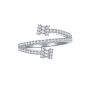 Simple CZ Triple Layers 925 Sterling Silver Adjustable Ring