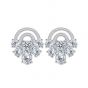 Women CZ Semicircle Bow-Knot 925 Sterling Silver Stud Earrings