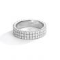 Men's Fashion Double Layers CZ Lines 925 Sterling Silver Ring