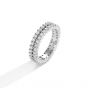 Men's Fashion Double Layers CZ Lines 925 Sterling Silver Ring