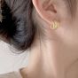 Fashion Triple Layers Twisted C Shape 925 Sterling Silver Stud Earring (Single)
