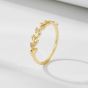 Fashion CZ Ear of Wheat 925 Sterling Silver Adjustable Ring