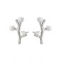 Party Shell Pearls Gold Tree 925 Sterling Silver Stud Earrings