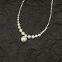 Anniversary Round Created Pearls Women CZ 925 Sterling Silver Necklace