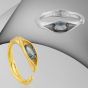 Elegant Geometry Oval CZ Irregular 925 Sterling Silver Adjustable Ring