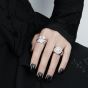 Hot Irregular CZ Feather 925 Sterling Silver Adjustable Ring