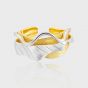 Classic Yellow Gold Silver 925 Irregular Wave Adjustable Ring