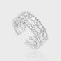 Modern Beads Border Geometry Hollow 925 Sterling Silver Adjustable Ring
