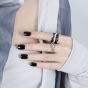 Fashion Irregular Hollow Lines Cross Twisted 925 Sterling Silver Adjustable Ring