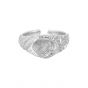 Fashion Irregular Fingerprint 925 Sterling Silver Adjustable Ring