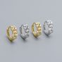 Sweet Mini CZ Leaves Branch 925 Sterling Silver Hoop Earrings