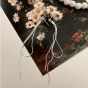 Elegant Women Snake Chian Tassels 925 Sterling Silver Dangling Earrings