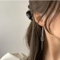 Elegant Women Snake Chian Tassels 925 Sterling Silver Dangling Earrings